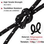 Azarxis Reflective Guyline F4Mm 4M Tent Guide Rope Cord With Aluminum Guy Line Adjuster Tensioner Lightweight For Tent Tarp Cano