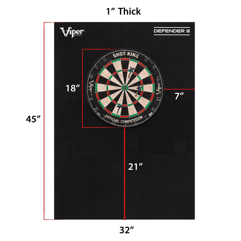 Viper By Gld Products Defender Iii Extended Length Dartboard Surround Wall Protector, Black, One Size