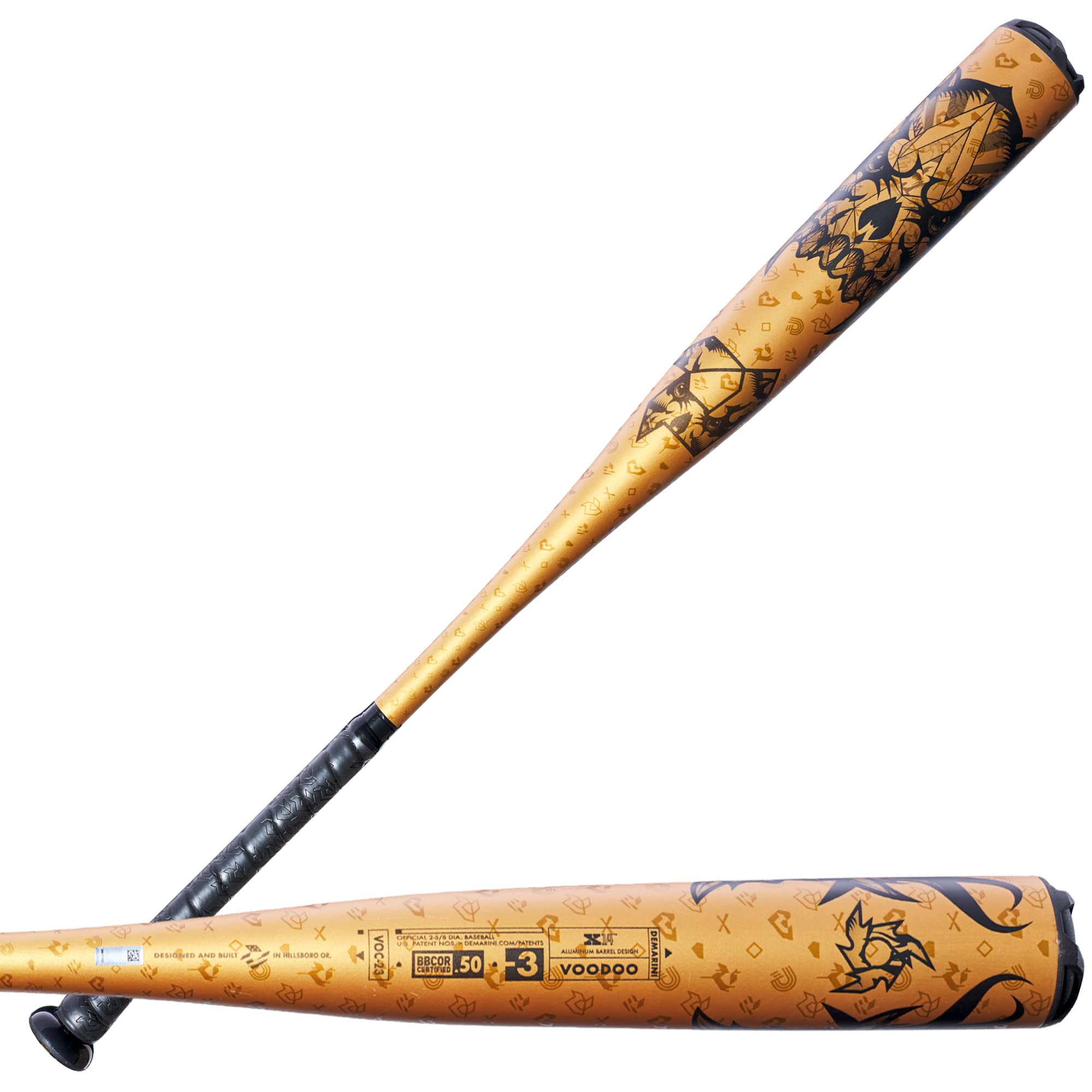 Demarini 2023 Voodoo       One Gold (-3) Bbcor Baseball Bat - 29''/26Oz
