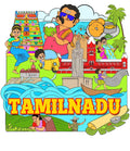 VVWV Tamilnadu India Souvenir Wooden Fridge Magnets Refrigerator Home Kitchen Dcor MDF Fridge Magnet L X H 3 X 3 Inch