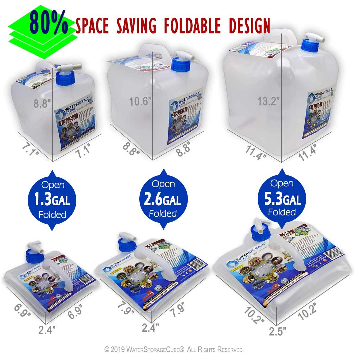 Waterstoragecube Bpa-Free Collapsible Water Container With Spigot, Food-Grade Camping Water Storage Carrier Jug For Outdoors Hik