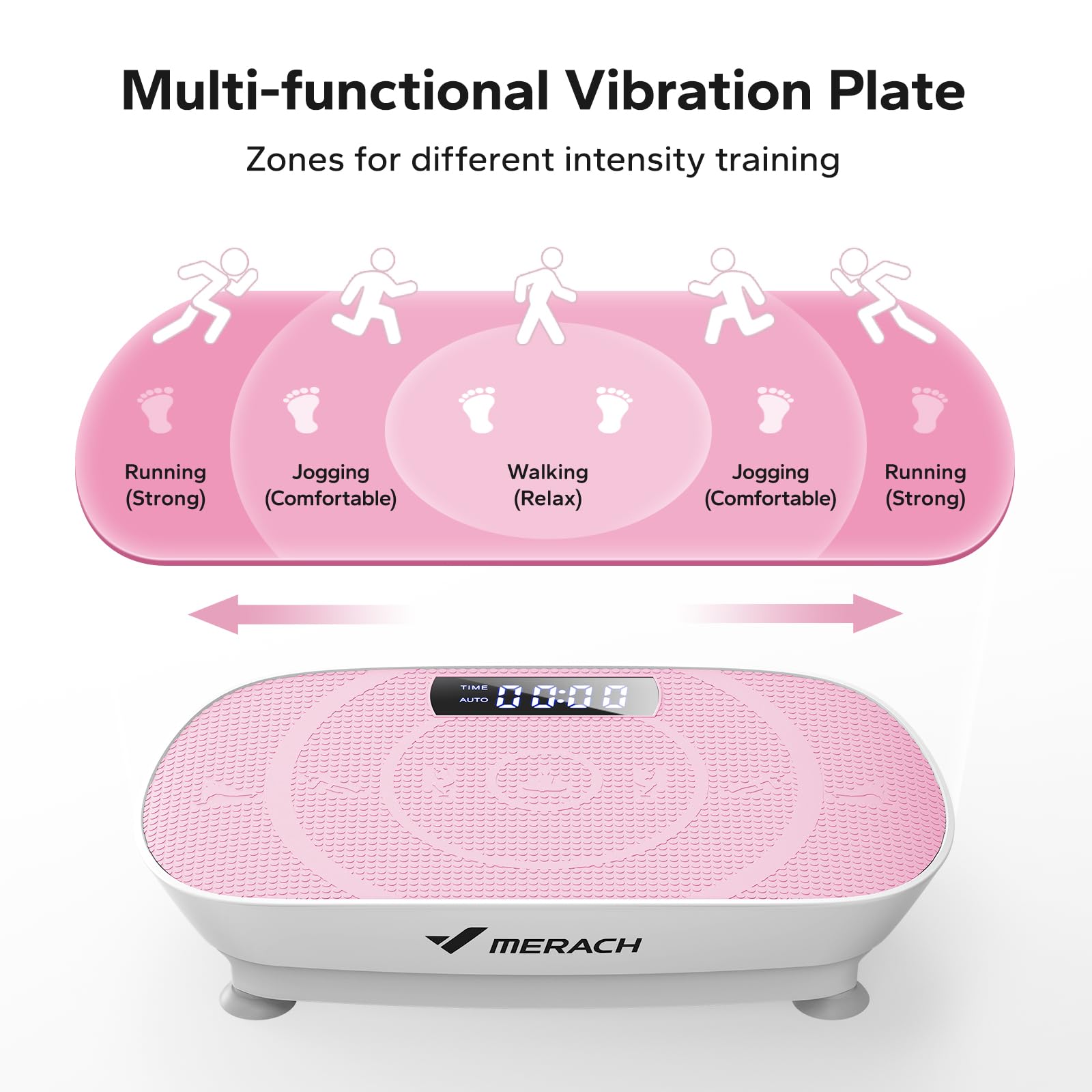Merach Vibration Plate Exercise Machine, Whole Body Workout Equipment For Women, Bluetooth And Silicone Pedal, Vibration Plate F