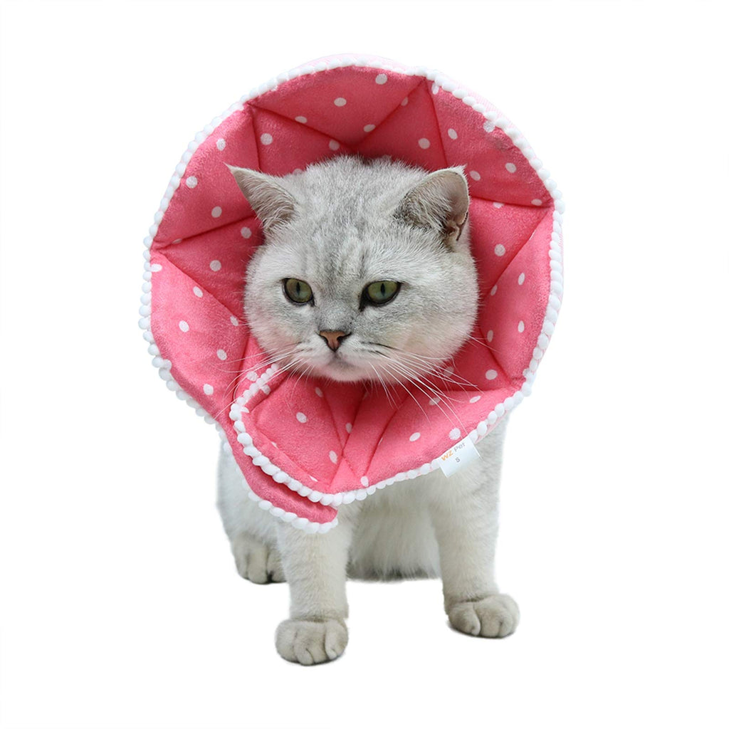 Wz Pet Adjustable Dog Cat Cone,Soft Recovery Cat Cone Collar,Dog Protective Collar For Cats And Puppy Surgery,Pink,Small