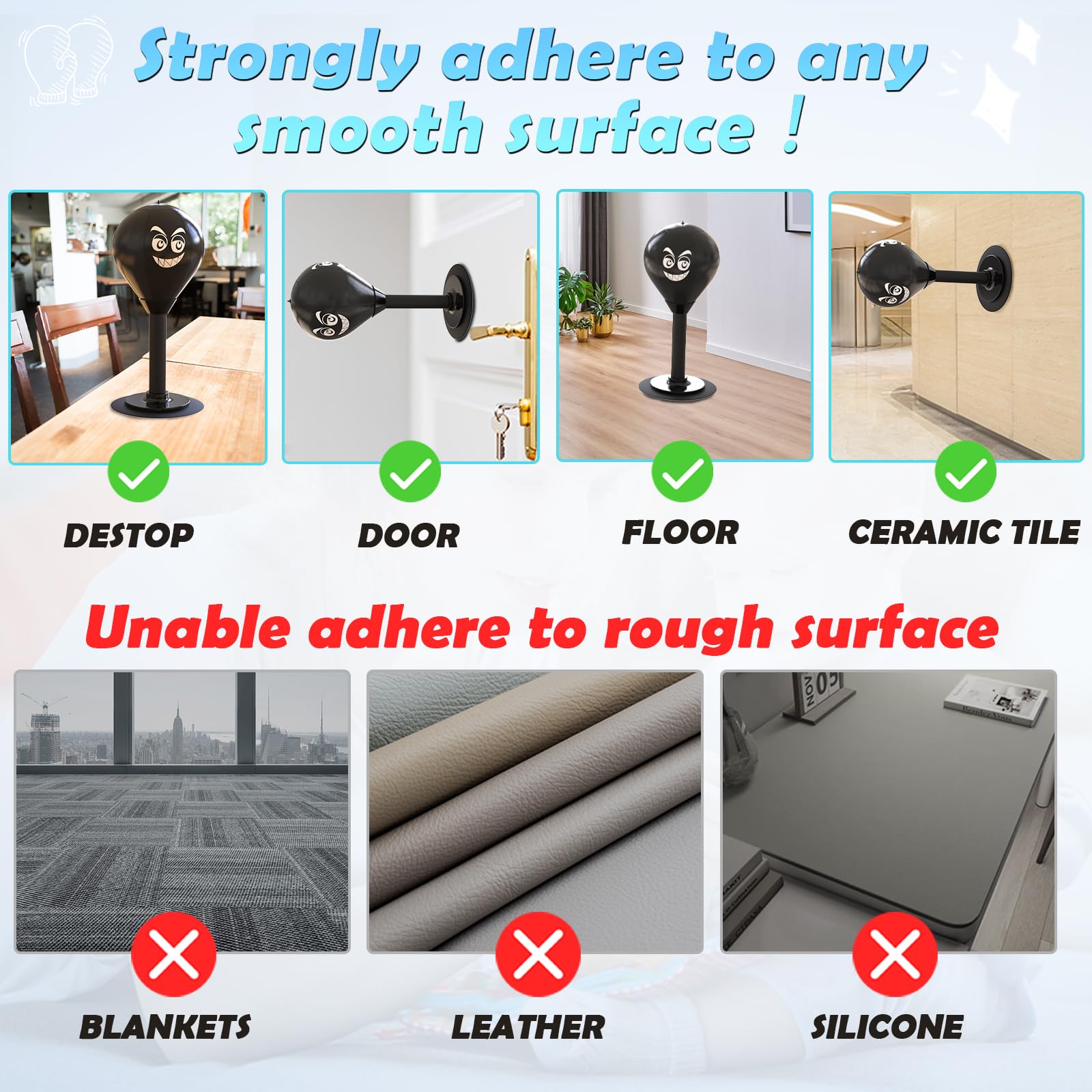 HZG Desktop Punching Bag, Stress Buster with Suction Cup for Office Table and Counters, Heavy Duty Stress Relief Ball, Desk Boxi