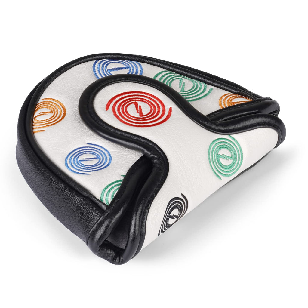 Golf Mallet Putter Head Covers, Strong Protective Mallet Putter Headcover Magnetic For Odyssey Scotty Cameron Taylormade White