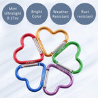 Omuky Multicolor Carabiner Hook Heart Shape Clips Camping Accessories Keychain For Outdoor Hiking Traveling 10-Pack (Heart-10Pcs