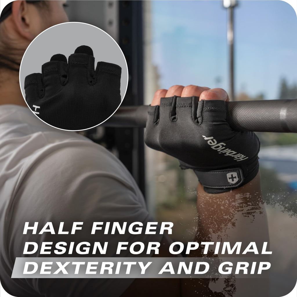 Harbinger Pro Gloves 3.0 - High Performance Training Gloves with Enhanced Grip, Breathable 4-Way Stretch, Leather Reinforcements