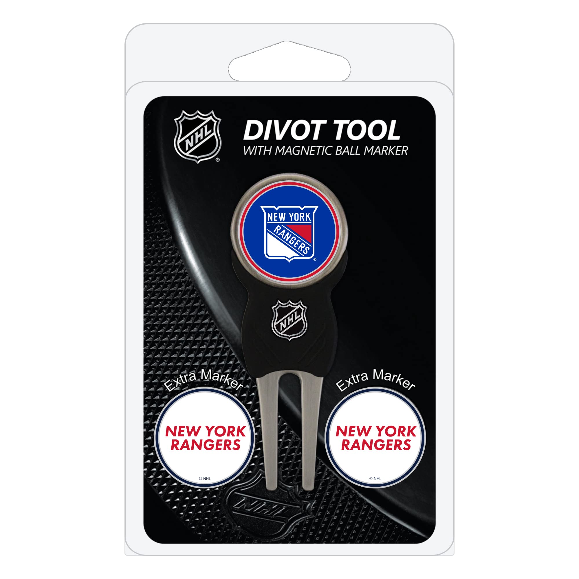 Team Golf Nhl New York Rangers Divot Tool Pack With 3 Golf Ball Markers Divot Tool With 3 Golf Ball Markers Pack, Markers Are Re