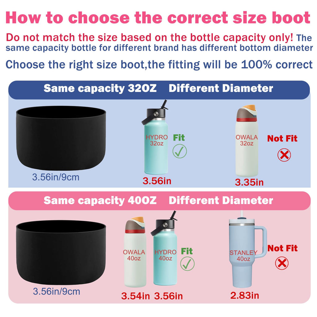 Heyskay Protective Flask Silicone Boot Cover Base 32Oz 40Oz For Hydro Flask Water Bottle Accessories Yeti,Takeya,Mira, Iron Flas