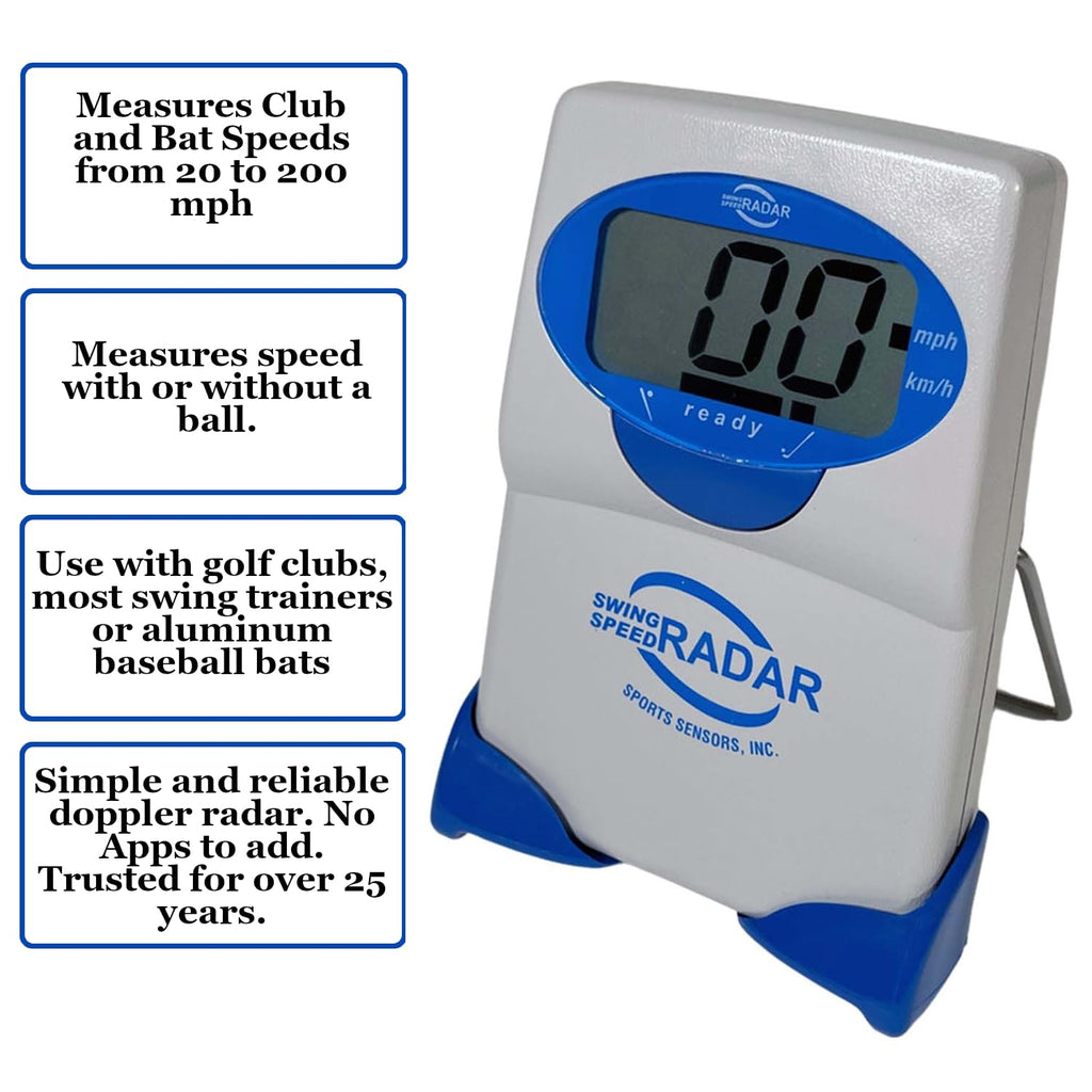 Swing Speed Radar - Achieve Longer Drives - Delivers Precise Golf Club Swing Speeds From 20 To 200 Mph. Master Consistency With