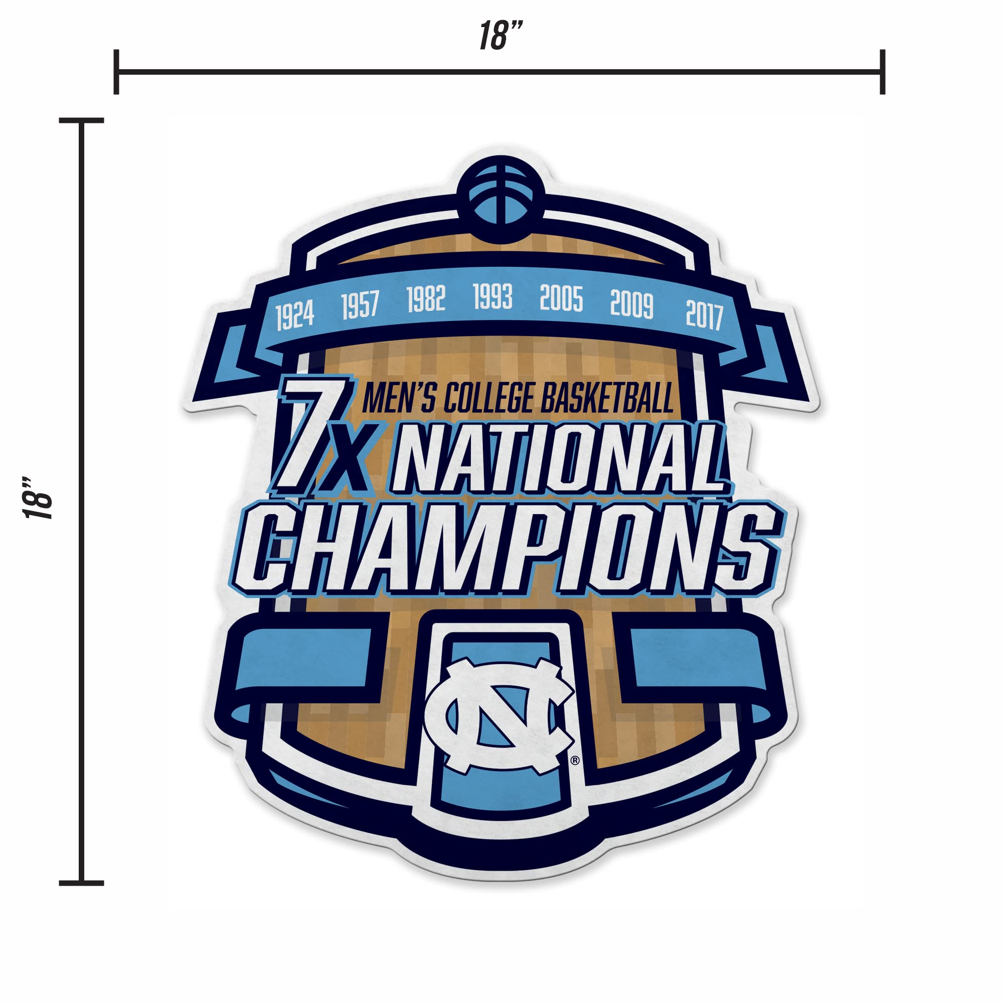 Rico Industries Ncaa North Carolina Tar Heels Champ Shape Cut Pennant - Home And Living Room D  Cor - Soft Felt Ez To Hang