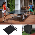 J&C Table Tennis Cover Upright 420D Ping Pong Table Cover, Black Full Uv Protected Table Tennis Cover Outdoor Waterproof Heavy D