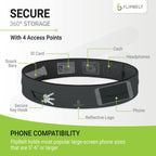 Flipbelt Mens Fb0114-Car-L1, Carbon, Large