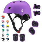 Jeefree Bike Helmet Set With Knee Pads Elbow Pads Wrist Guards,Adjustable Helmet For Toddler Kids&Youth,Bicycle Helmet Roller Sk