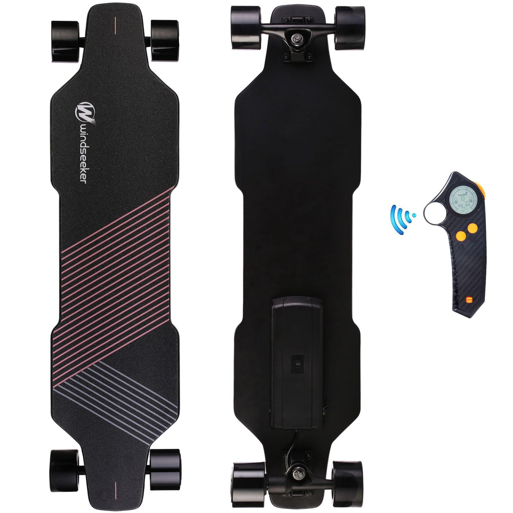 Electric Skateboard,Electric Longboard With Lcd Remote Control For Beginners, 350W Brushless Motor, Max 12.4 Mph,5 Miles Range,