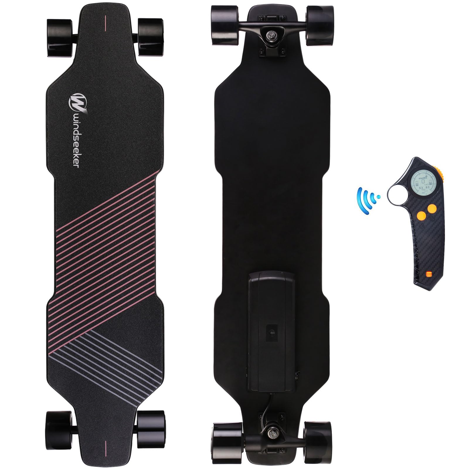 Electric Skateboard,Electric Longboard With Lcd Remote Control For Beginners, 350W Brushless Motor, Max 12.4 Mph,5 Miles Range,