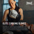 Everlast Elite 2 Boxing Gloves | Training Gloves For Men And Women | Secure Fit Hook And Loop Closure & Ventilation | Heavy Bag