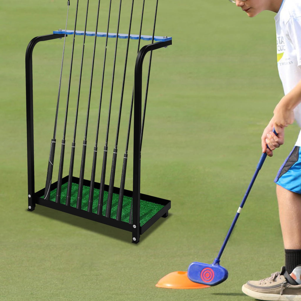 Golf Club Display Rack Metal Golf Putter Storage Organizer Floor Stand Storage Box Landing Rack Storage Equipment (9-Hole Putter