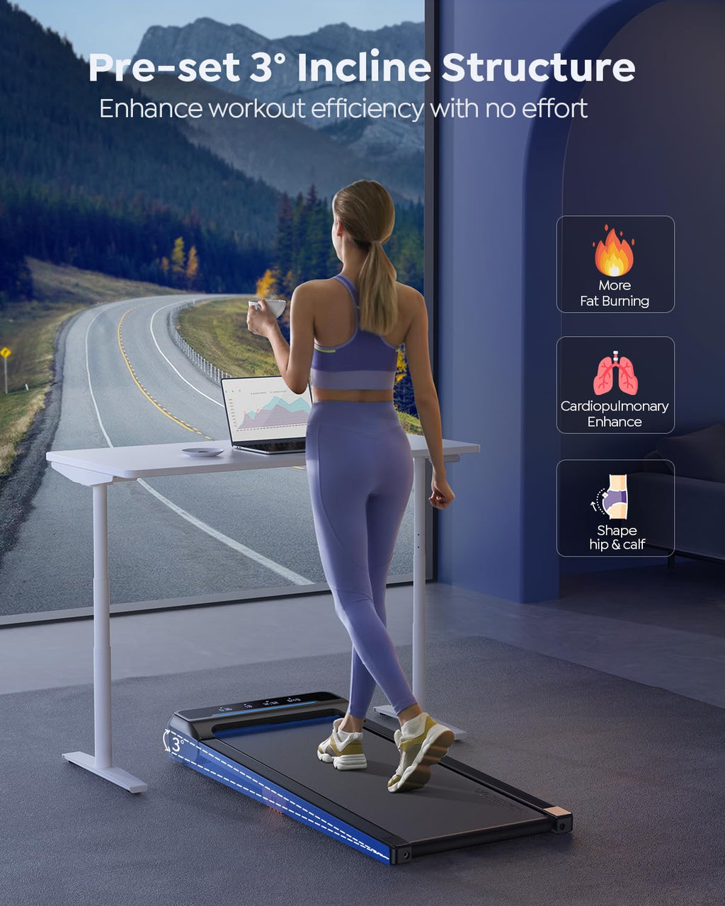 Acezoe Under Desk Treadmill, Walking Treadmills For Home, 3 In 1 Portable Treadmill, Strolling Walking Running Machine, App/Remo