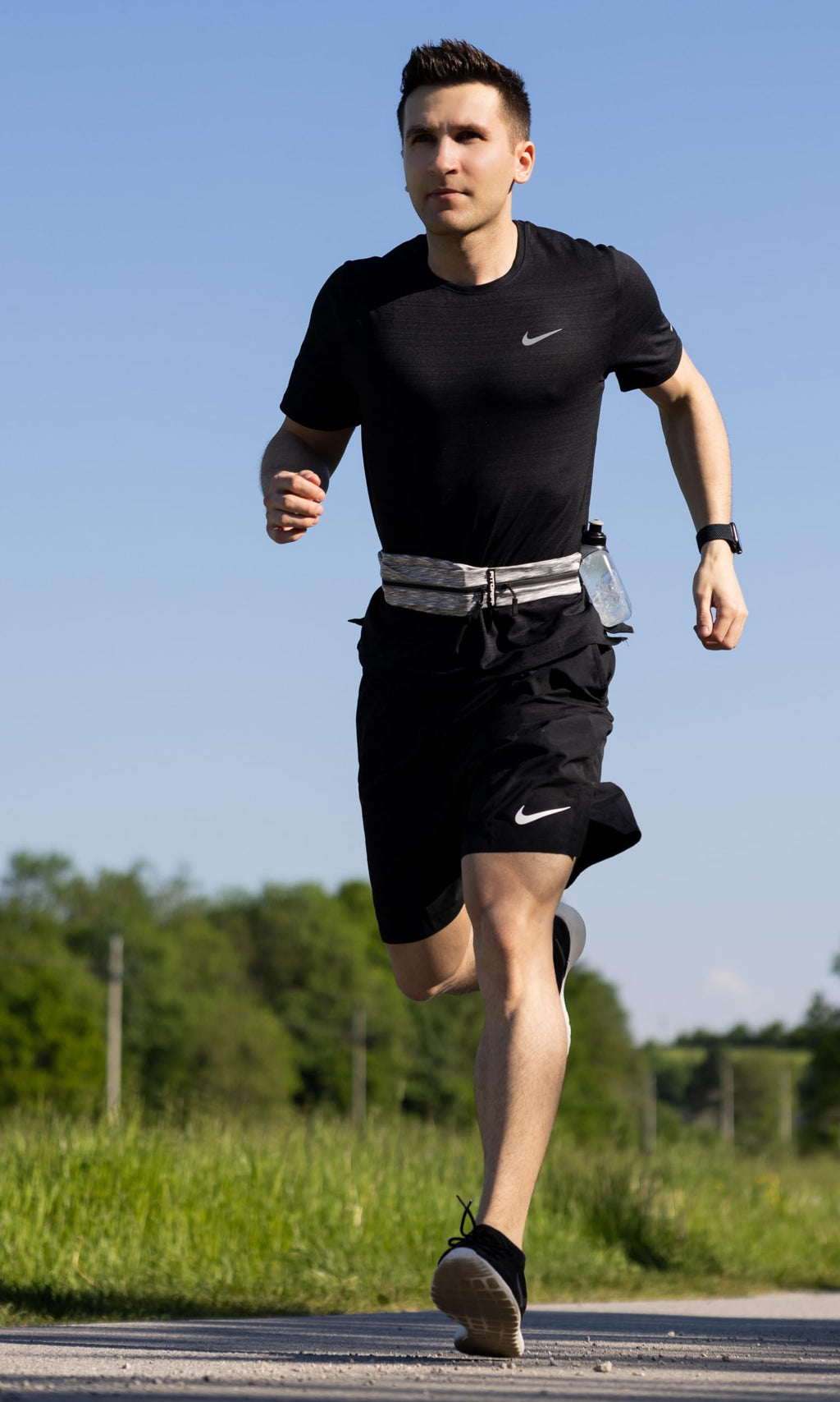 Fitgriff Running Belt For Men & Women - Secure Jogging Pouch For Phone, Keys & Essentials - For All Cell Phones (Whtie, 33.5'' -