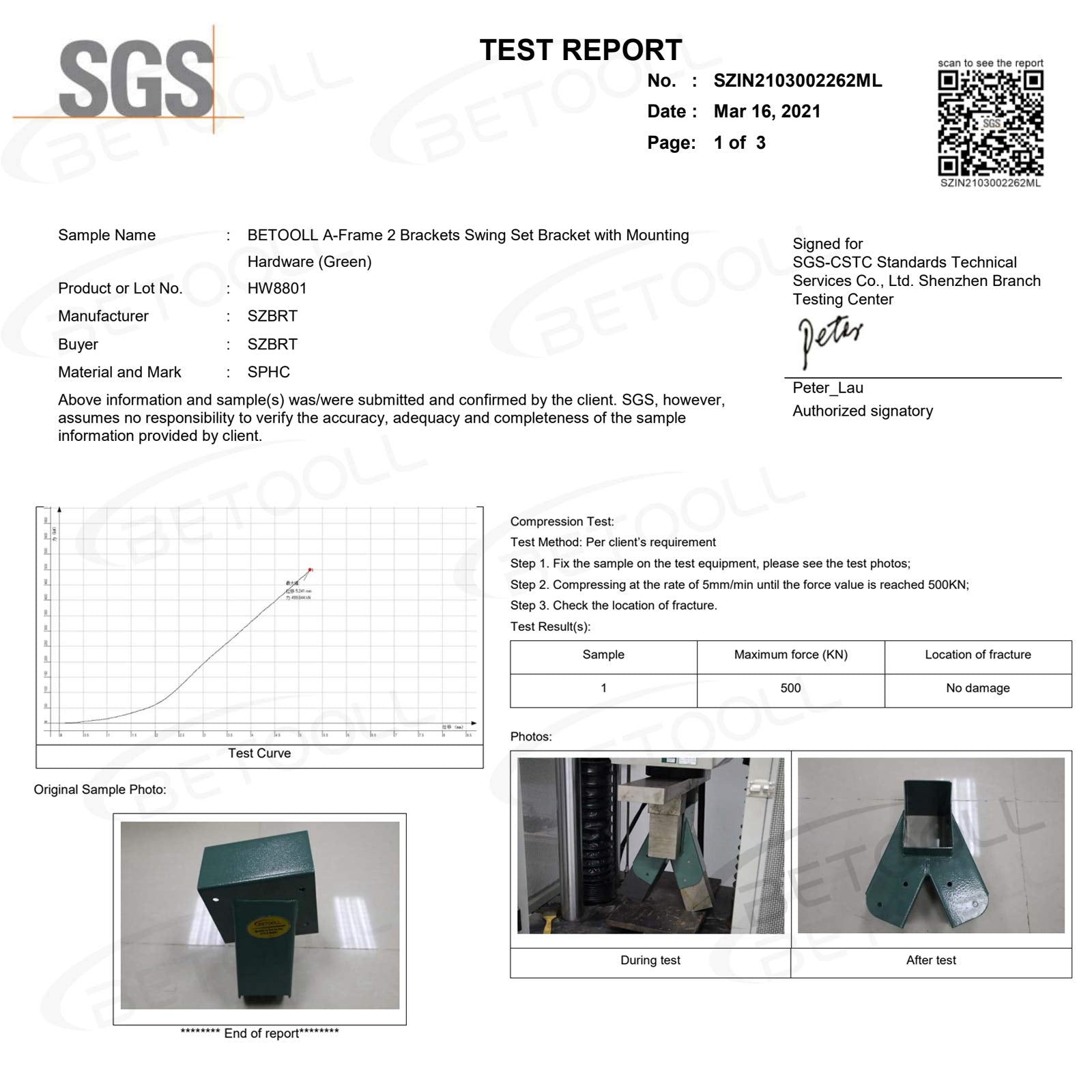Betooll A-Frame 2 Brackets Swing Set Bracket With Mounting Hardware (Green)