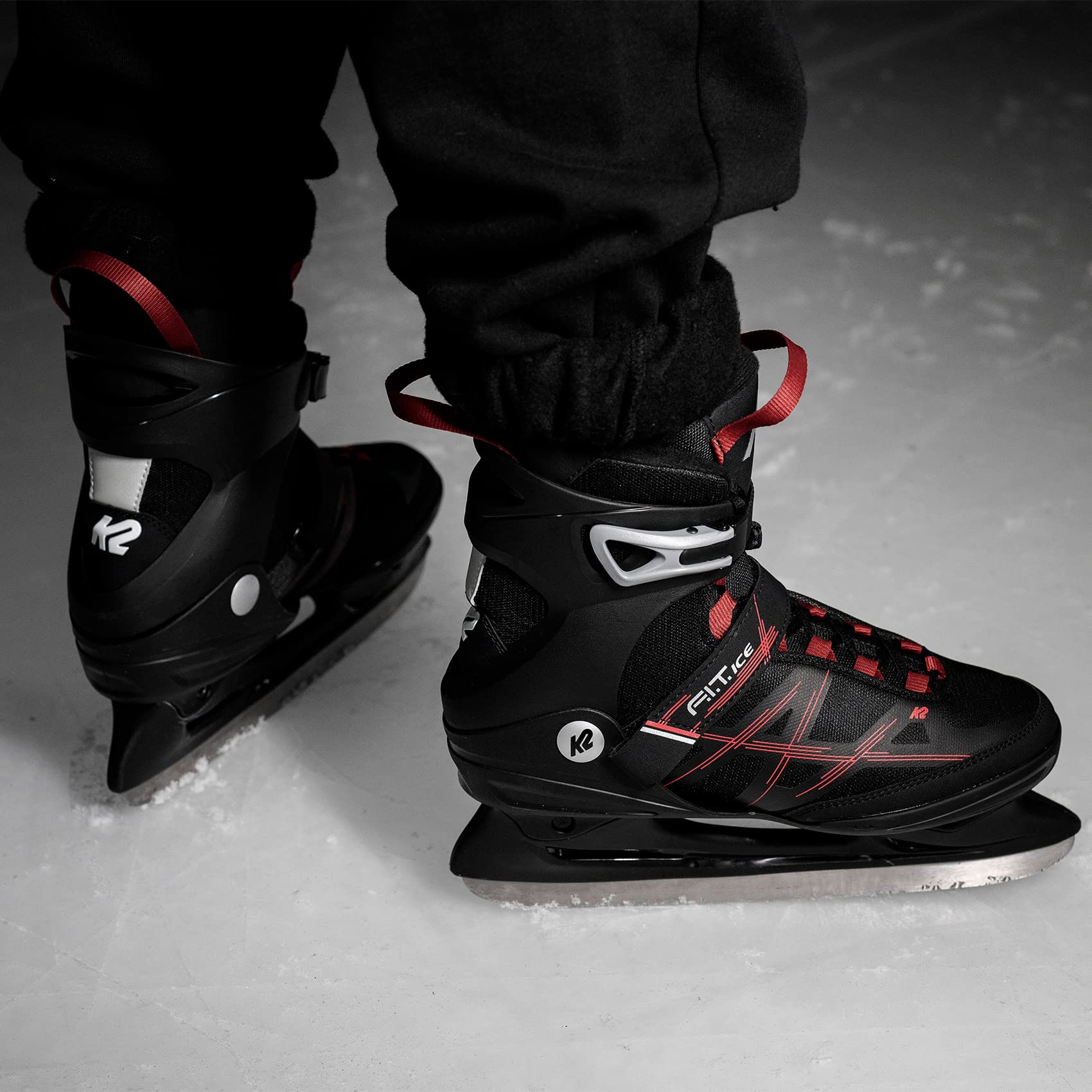 K2 F.I.T. Ice Mens Ice Skates 2022 - Black/Red / 8.5