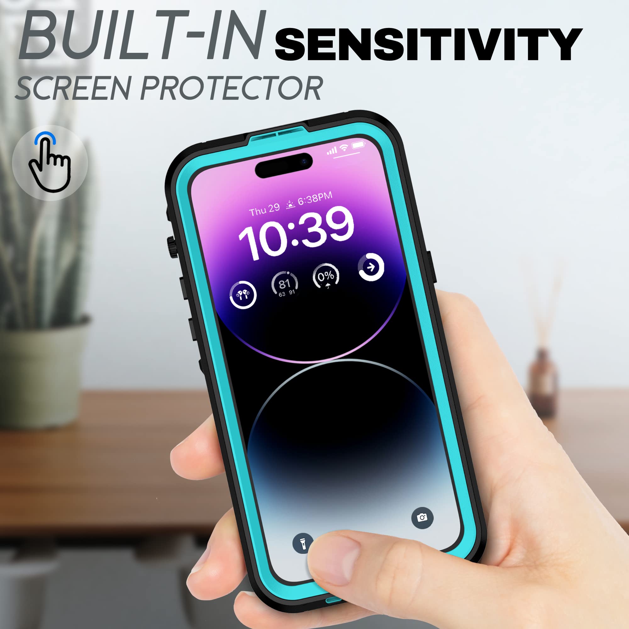 Beastek Iphone 14 Pro Waterproof Case, Tre Series Magsafe Shockproof Dustproof Ip68 Case With Built-In Screen Protector And Mag