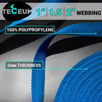 Teceum 1 Inch Webbing - Simple Blue - 25 Yards - 1    Webbing For Climbing Outdoors Indoors Crafting Diy