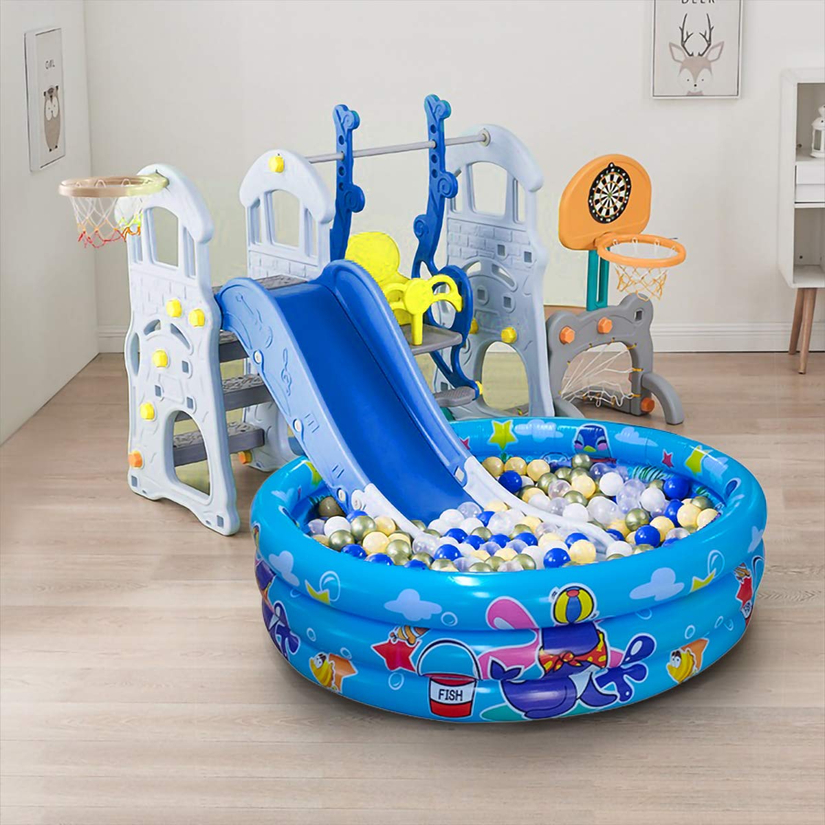 3 Rings Kiddie Pool For Toddler, 48