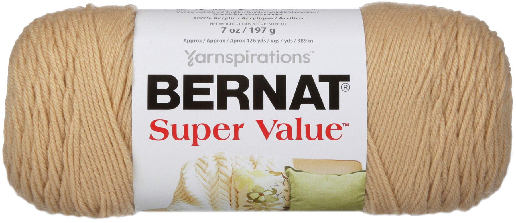 Bernat Super Value Yarn, 7 Oz, Gauge 4 Medium Worsted, Dark Heather