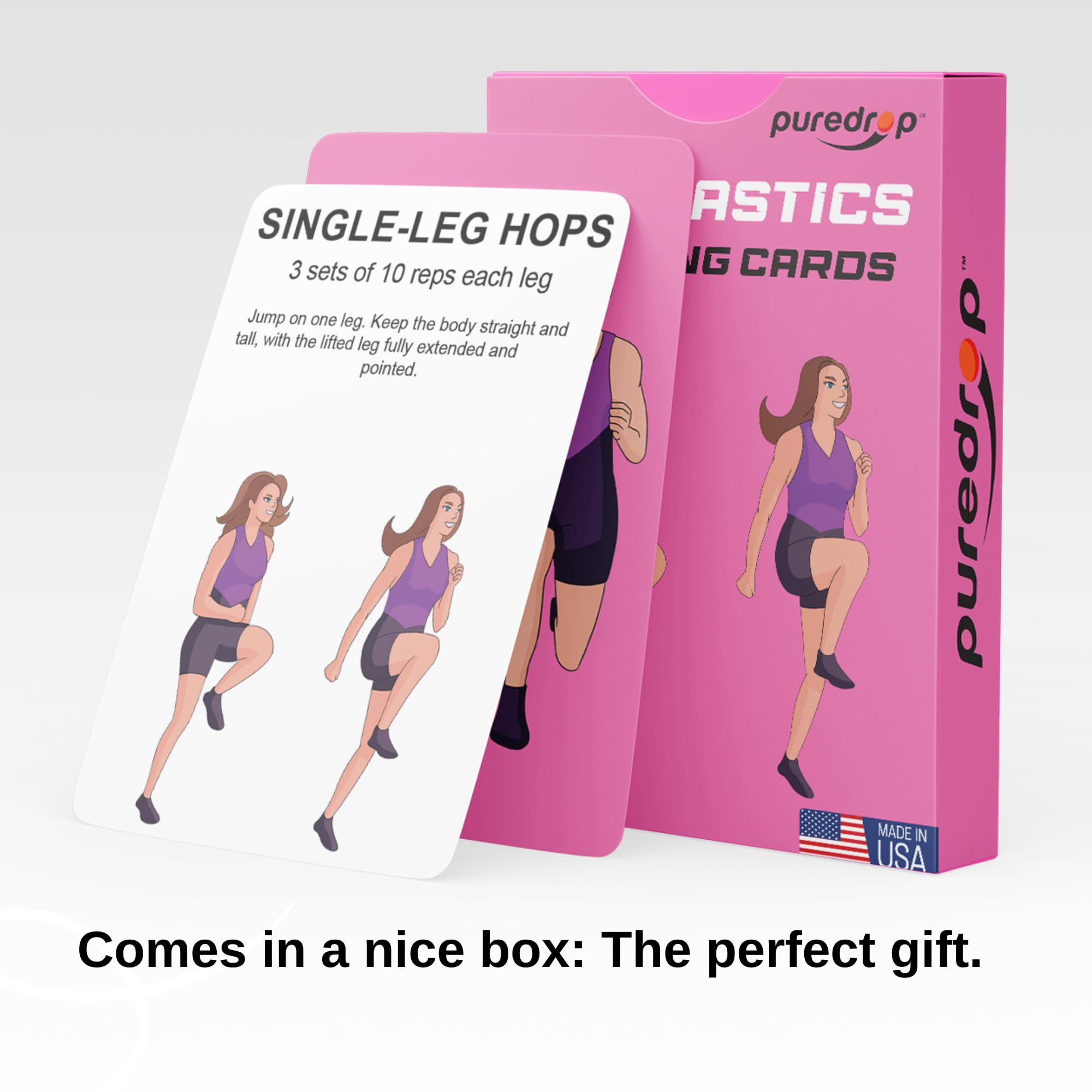 Puredrop Gymnastics Training Equipment Aid Cards: Great Training Drills For Solo Practice. Exercises And Workouts For At Home. F