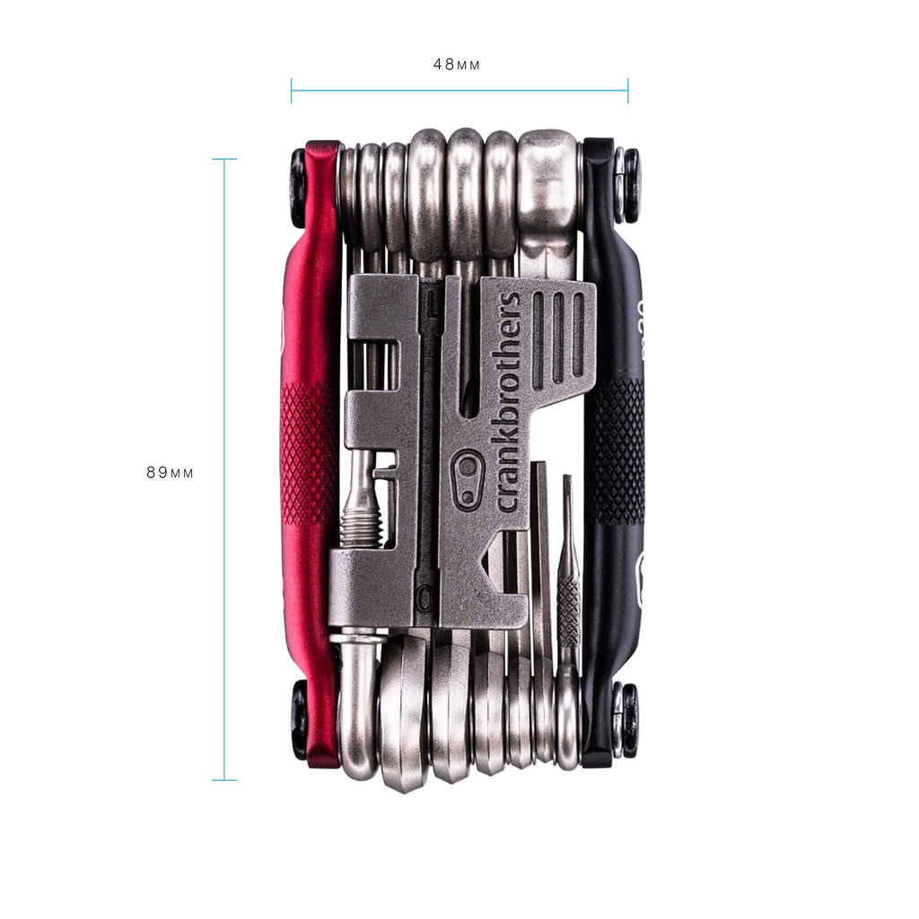 Crankbrothers Multi Tool M 20 Bike Tool - Mtb Multi-Tool Black & Red - 20 Bicycle Tools (20 In 1 Tool), Ergonomic And Lightweigh