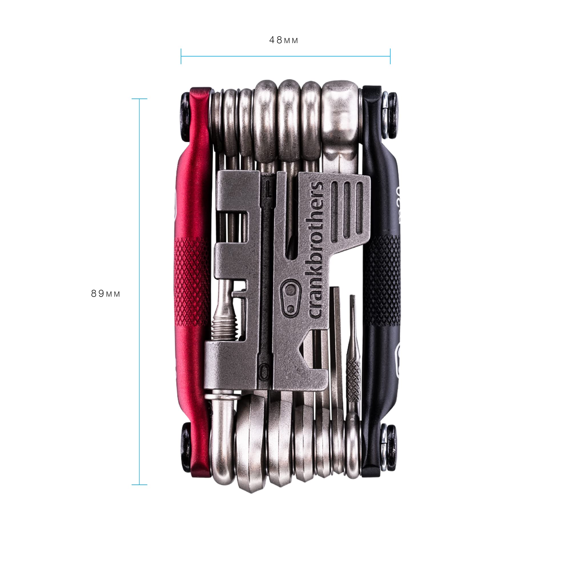 Crankbrothers Multi Tool M 20 Bike Tool - Mtb Multi-Tool Black & Red - 20 Bicycle Tools (20 In 1 Tool), Ergonomic And Lightweigh