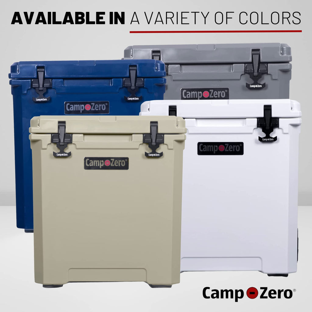 Camp-Zero 52 Quart Wheeled Cooler/Ice Chest With Extendable Handle & Oversized Flat-Free Easy-Roll Wheels  For Camping Trips, Be