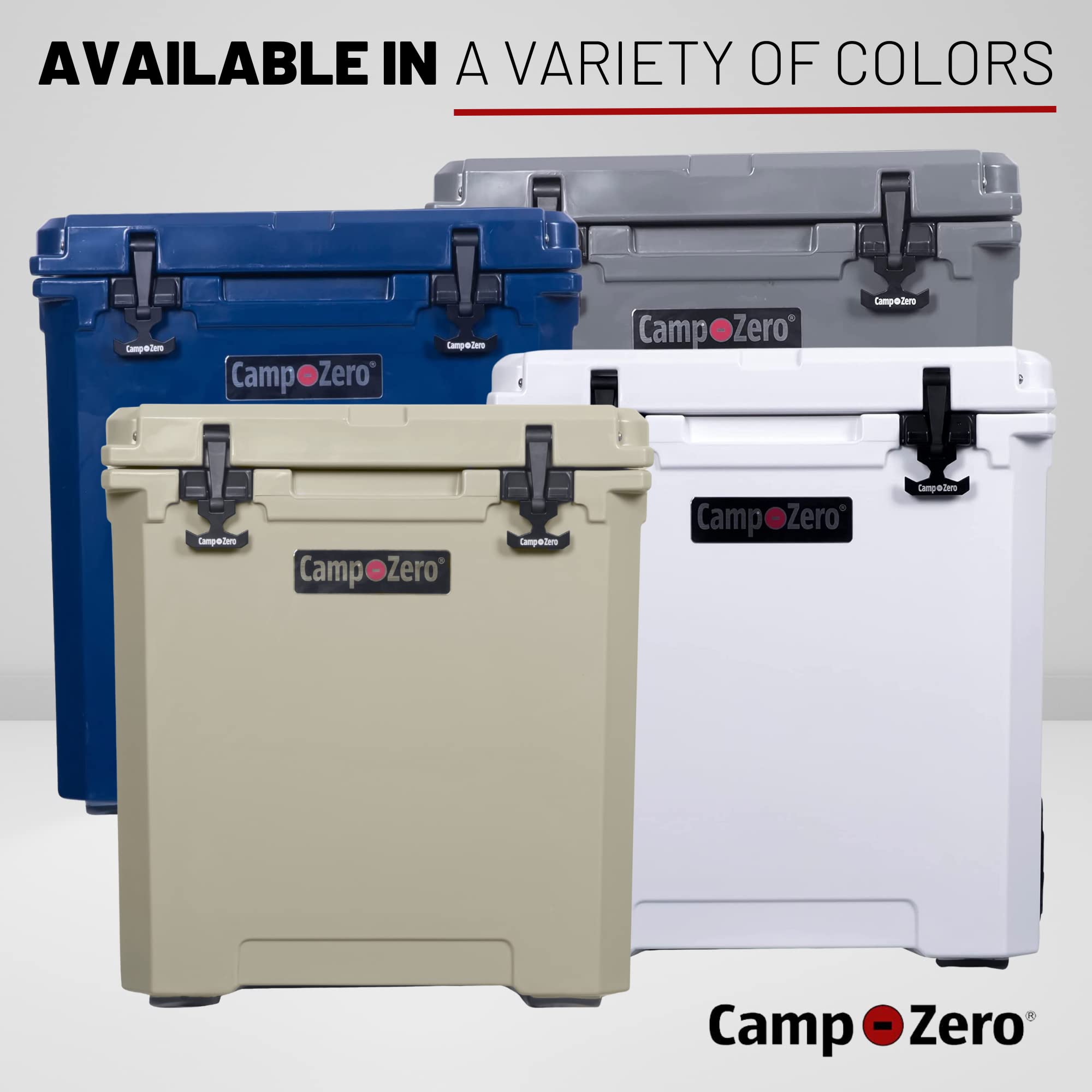 Camp-Zero 52 Quart Wheeled Cooler/Ice Chest With Extendable Handle & Oversized Flat-Free Easy-Roll Wheels  For Camping Trips, Be