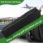Gymax Golf Travel Bags, Heavy Duty 600D Oxford Cloth Wear Resistant & Waterproof Golf Travel Cover W/Wheels, Thick Sponge, Lock
