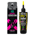Muc-Off Dry Lube 120ml + 3 Brush Set | High-Performance Dry Bike Chain Lube | Long-Lasting Lubrication for Dry Conditions| Inclu