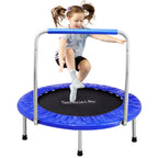 SereneLife 36 Mini Foldable Toddler Trampoline with Handle Bar, Rebounder Trampoline for Kids, Indoor/Garden Fitness & Play, Exe