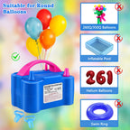 Electric Balloon Pump,Qipump 110V 600W Balloon Blower Inflator Dual Nozzle Air Pump Balloons Inflator For Decoration, Party, Spo