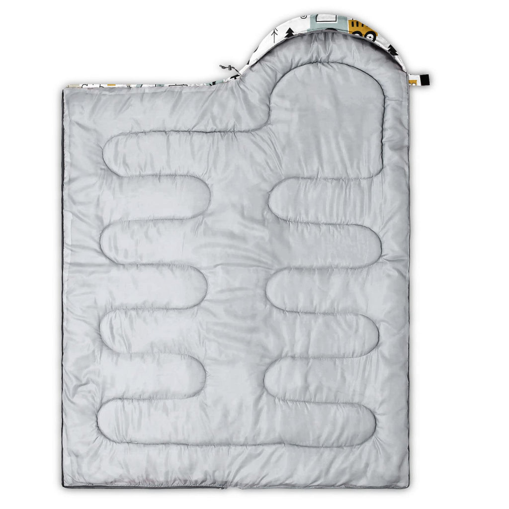 Datura Home Kids Sleeping Bag For Boys Girls,Construction Truck Print-Lightweight Warm Portable Outdoor Indoor-Waterproof Cold W