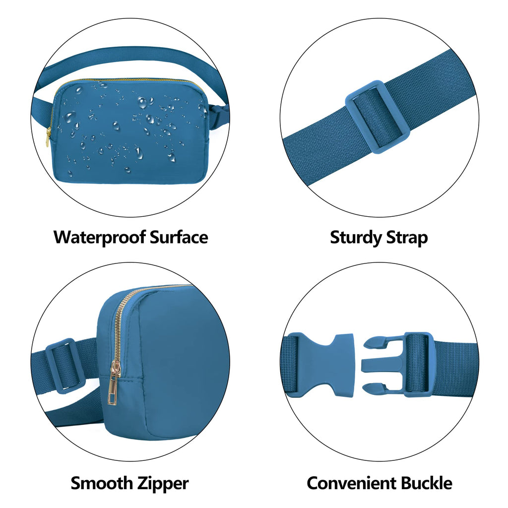 Vorolo Fanny Pack Christmas Gift For Women And Men Crossbody Bag Belt Bag Bum Bag With Adjustable Strap For Sports Blue