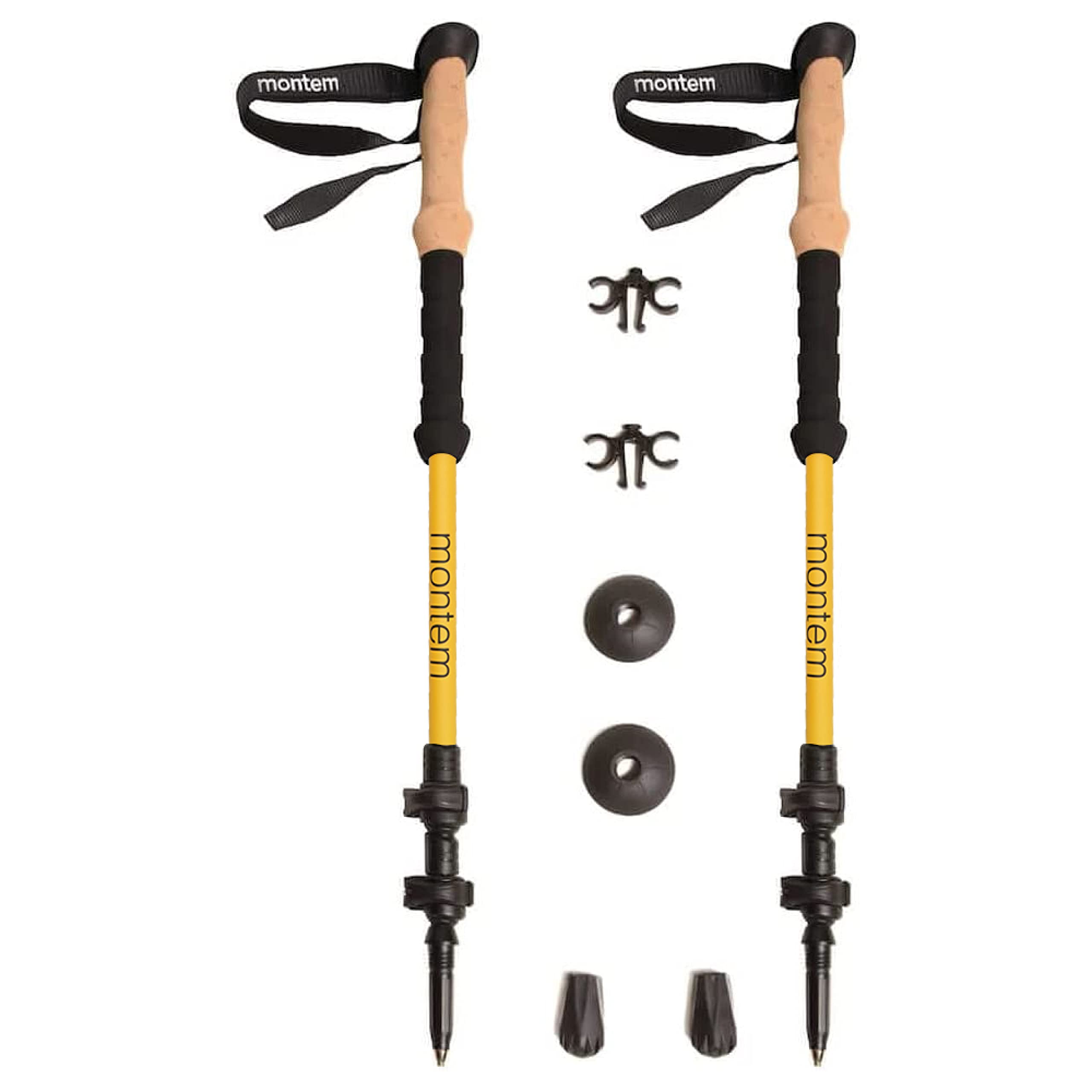 Montem Ultra Light 100% Carbon Fiber Trekking, Walking, And Hiking Poles - One Pair (2 Poles) - Ultra Light, Quick Locking, Fold