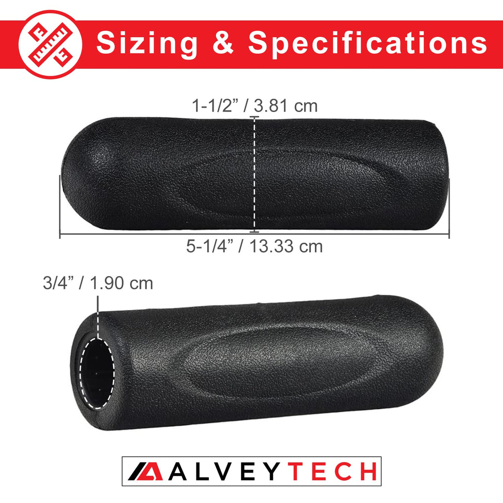 Alveytech Rubber Hand Grips - Fits Go-Go, Mega Motion & Pride Electric Mobility Scooter, Handlebar Parts For Medical Wheelchairs