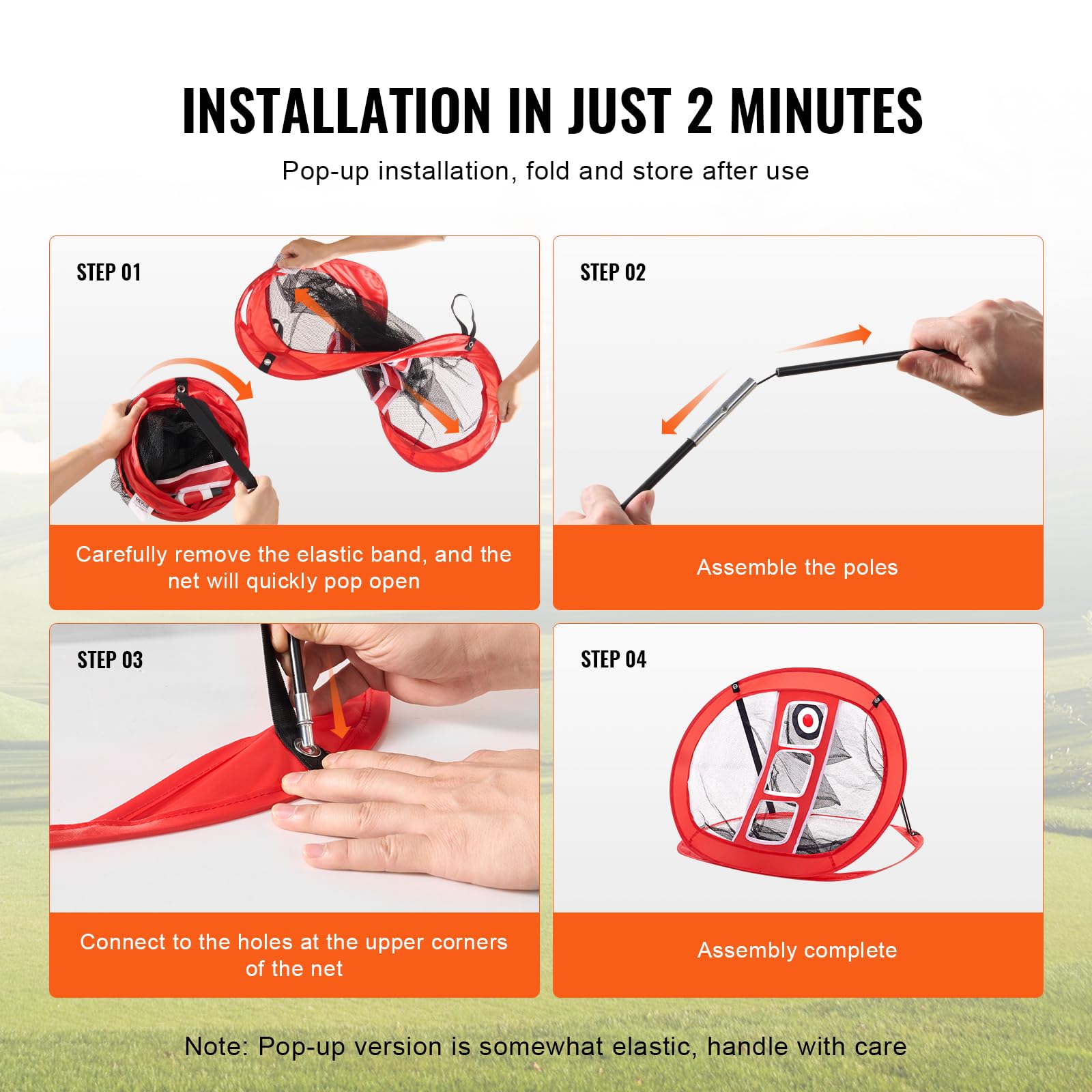 Vevor Golf Chipping Net, Pop Up Golf Practice Net, Portable Indoor Outdoor Home Golf Hitting Aid Net With Target And Carry Bag,
