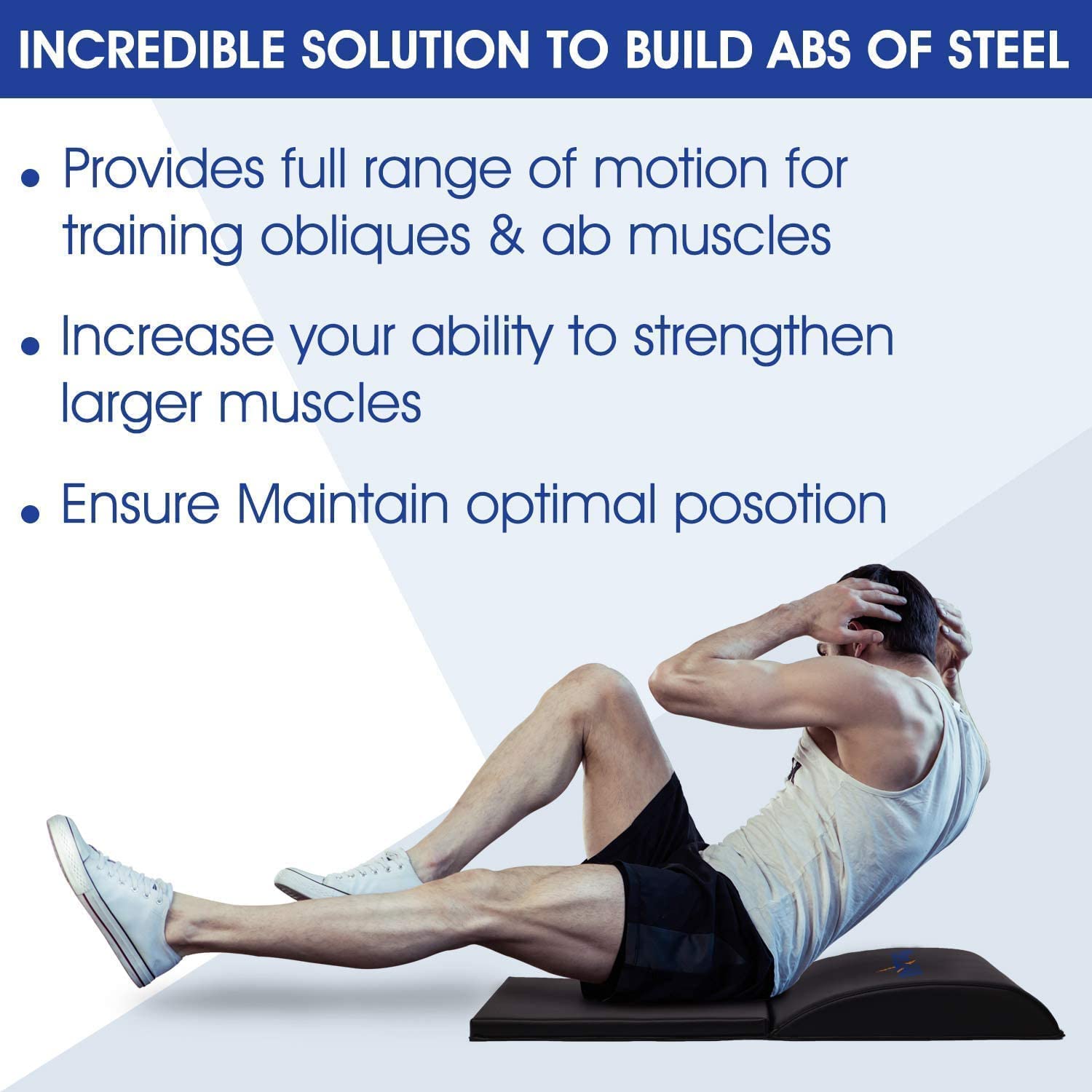 Yes4All Ab Exercise Mat With Tailbone Protecting Pad, Abdominal Wedge - Support For Abs Workout, Sit Up - Abdominal Mat Tailbone