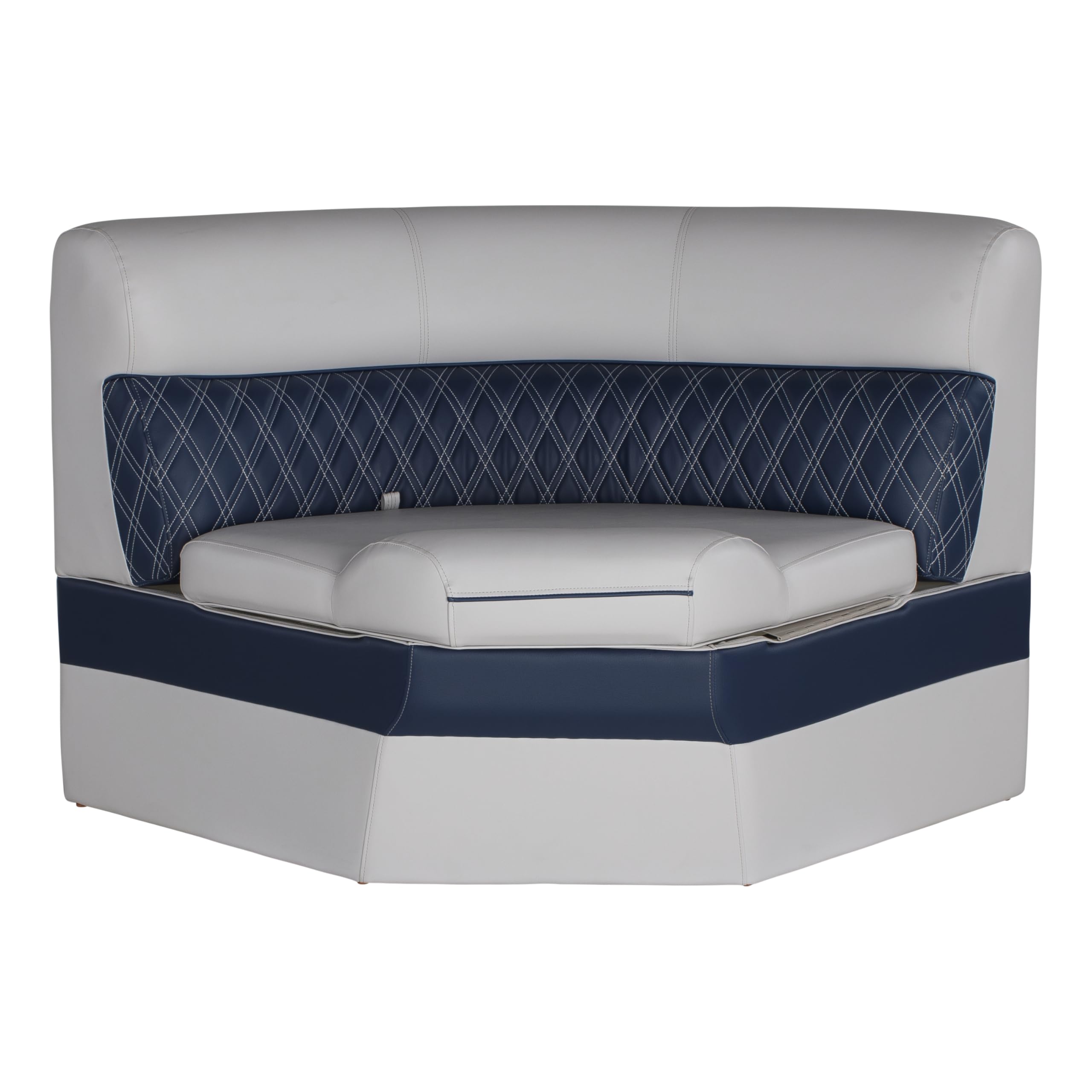 Lippert Sunset Collection 36 Radius corner pontoon seat, Contoured Foam Cushioning, Durable Marine-Grade Vinyl, Built-In Dry Sto