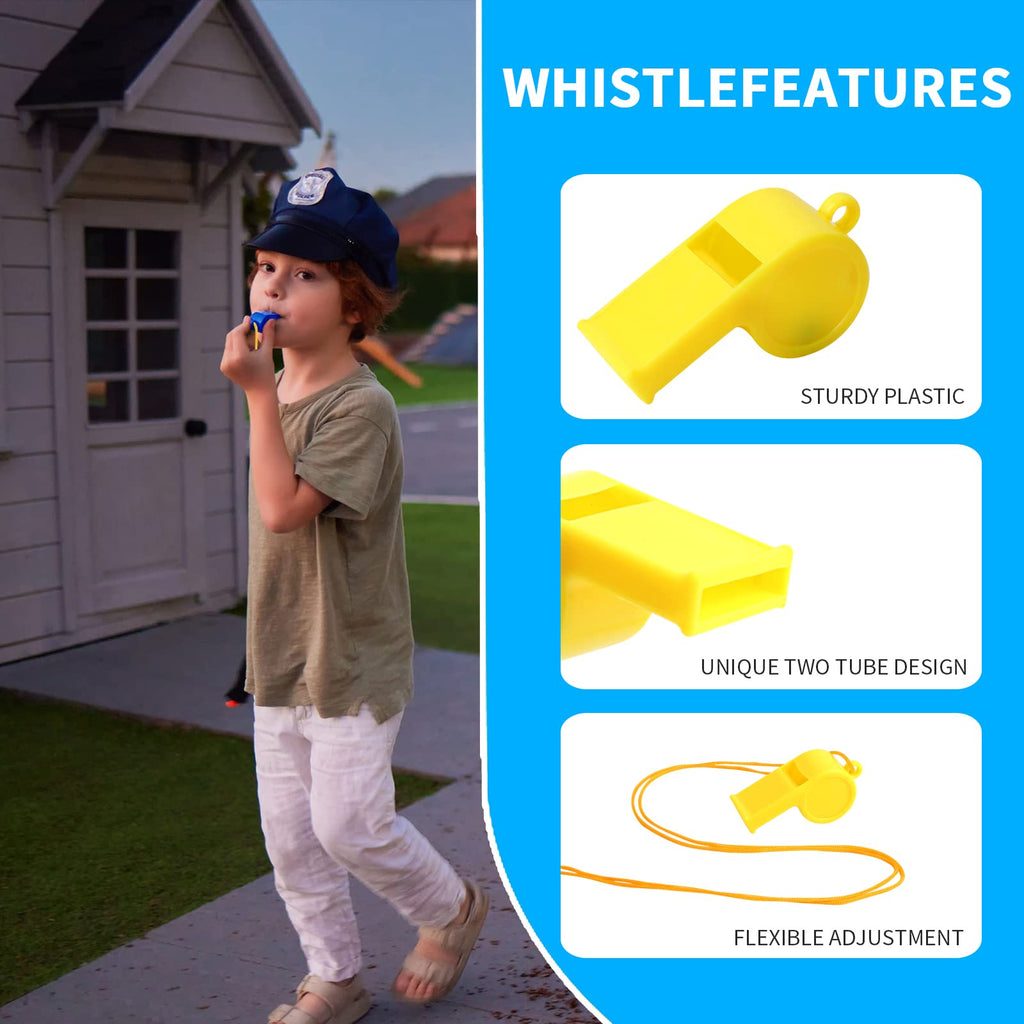 Wsyub Plastic Whistles, 24Pcs Sports Whistle Bulk With Lanyard, Loud Crisp Sound Whistle For Coaches Referees, Colorful Whistlet