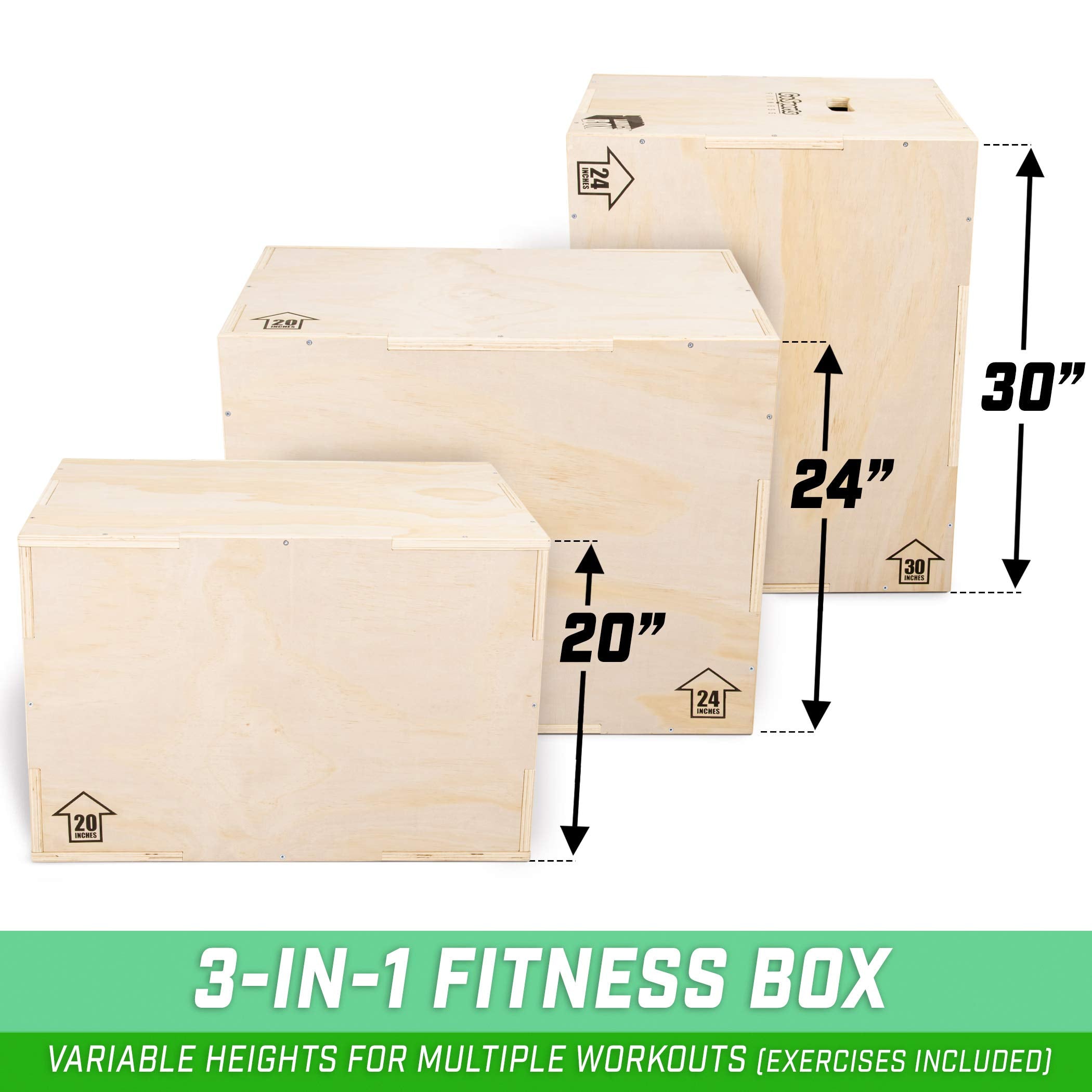 Gosports Fitness Launch Box - 3-In-1 Plyo Jump Box For Exercises Of All Skill Levels