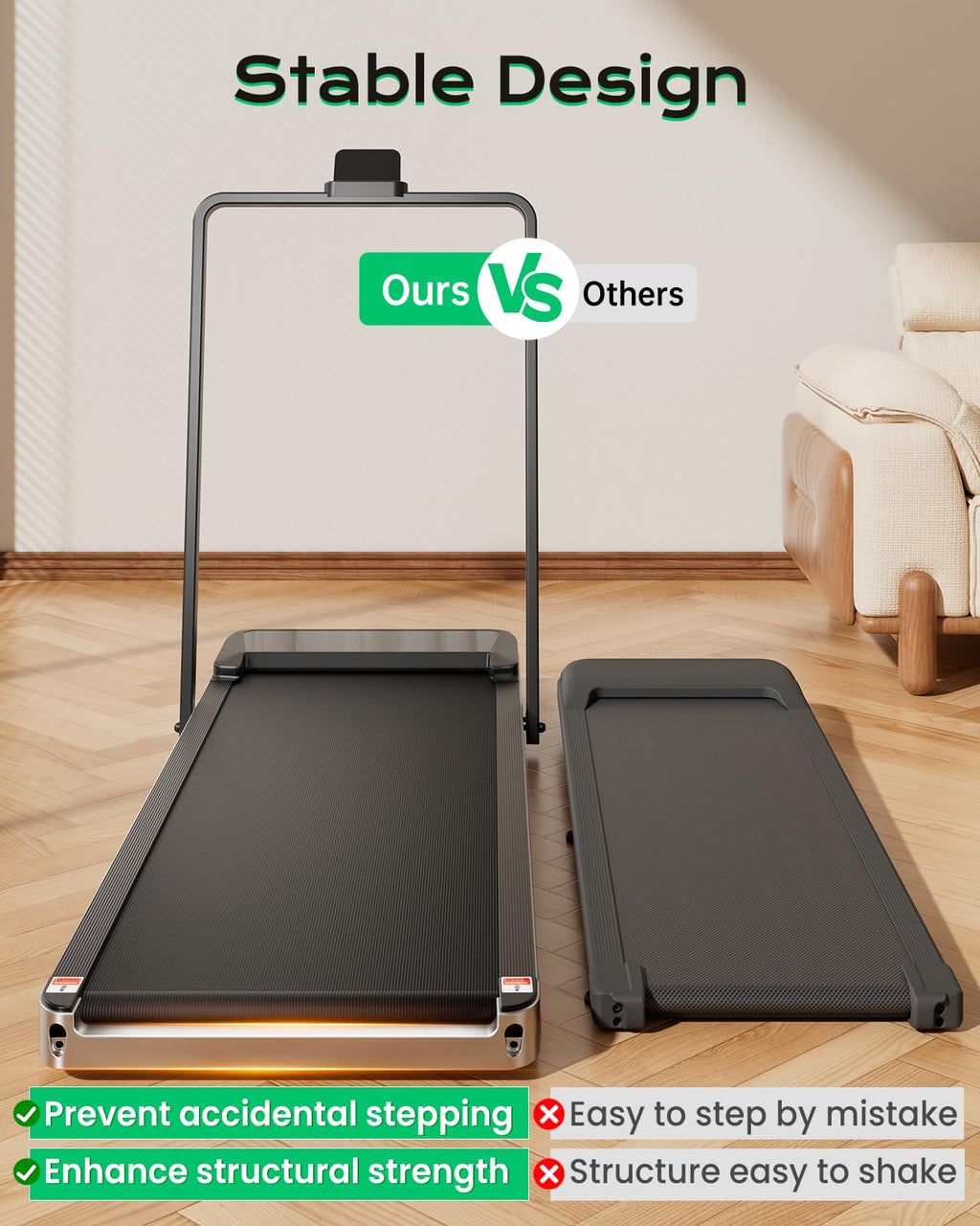 Treaflow Walking Pad,Treadmill With Incline For Home Office, 2.5Hp Portable Under Desk Treadmill With 265 Lbs Capacity,Remote Co