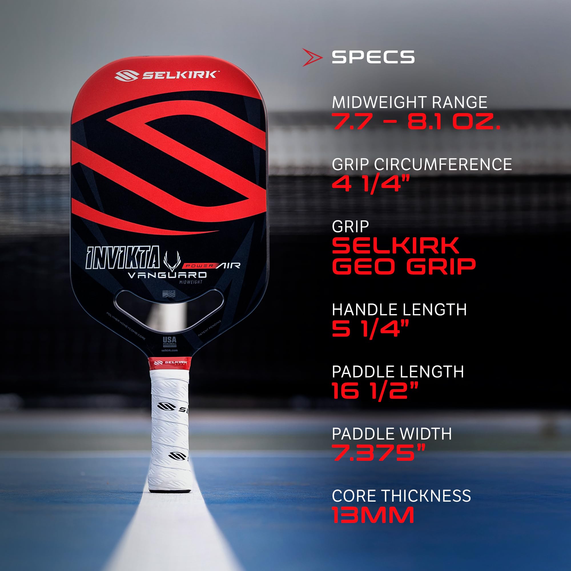 Selkirk Vanguard Power Air Pickleball Paddles | Carbon Fiber Pickleball Paddle | 360 Proto Molding & Flexfoam Perimeter | Design